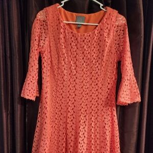 Elegant Coral Lace Dress Rabbitt Rabbit Rabbitt Size 8